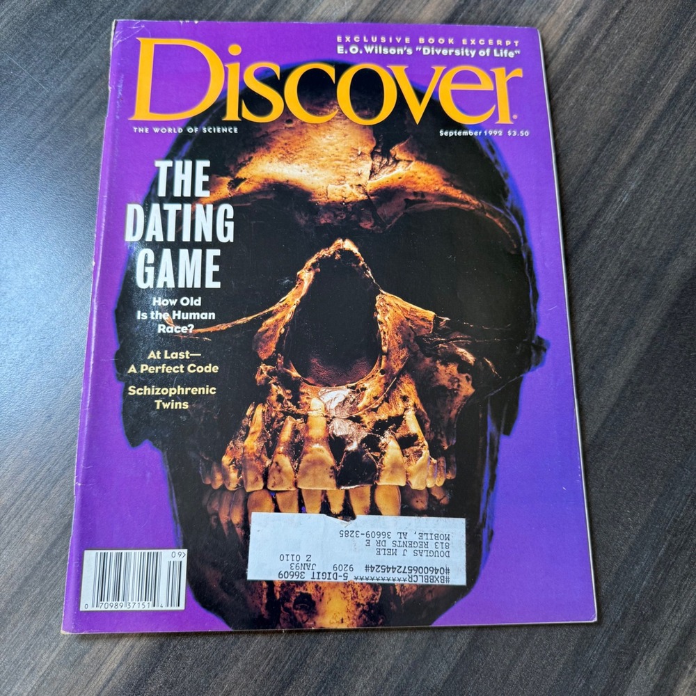 Discover Magazine September 1992‎ The Dating Game How Old Is The Human Race E.O.